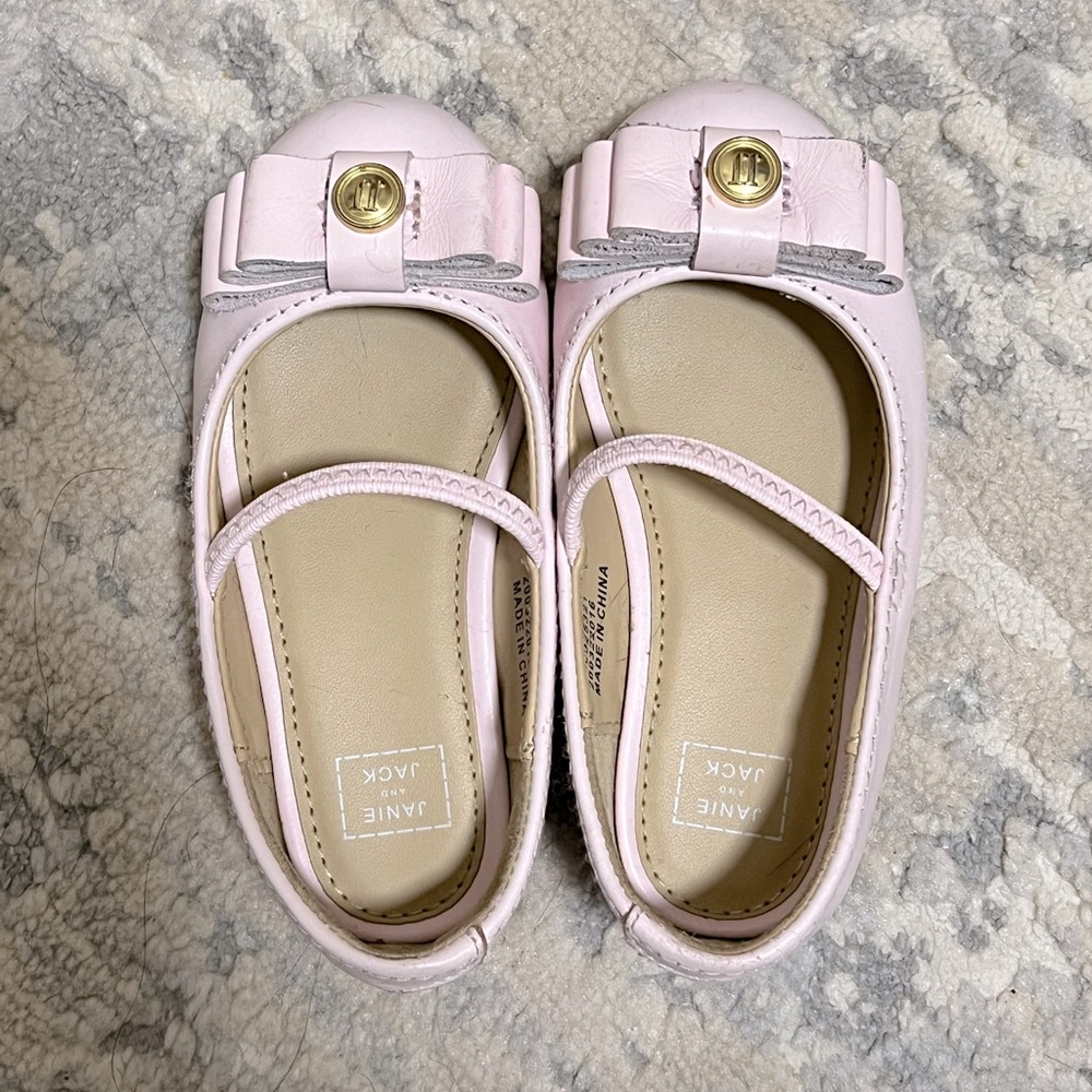 Janie and Jack pink ballet flats with bow